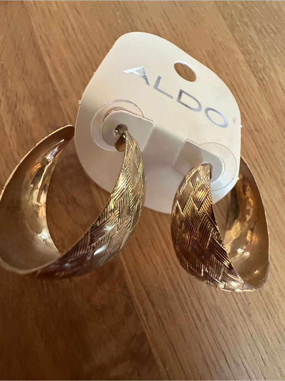groove Gold Textured Twisted Hoop Earrings
